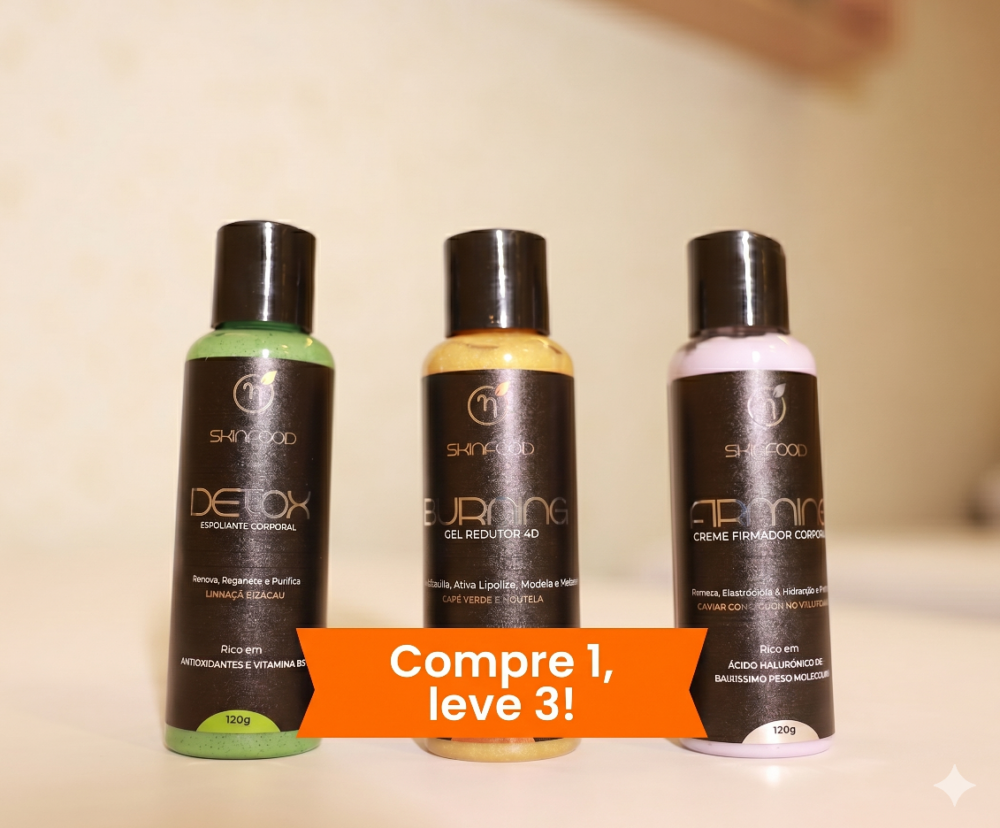3 Kits: 3 esfoliantes detox, 3 cremes firmador e 3 géis redutor celulite (Oferta Especial)